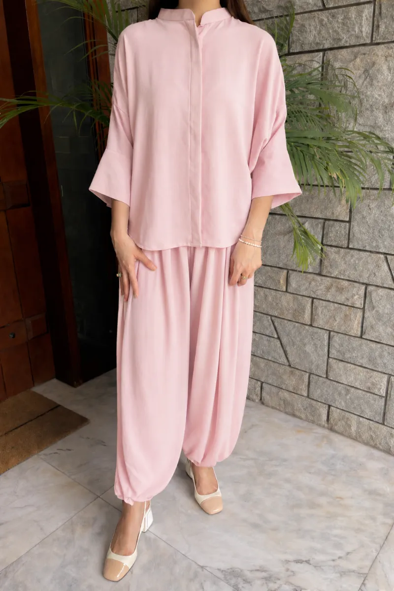 Pink balloon pant set
