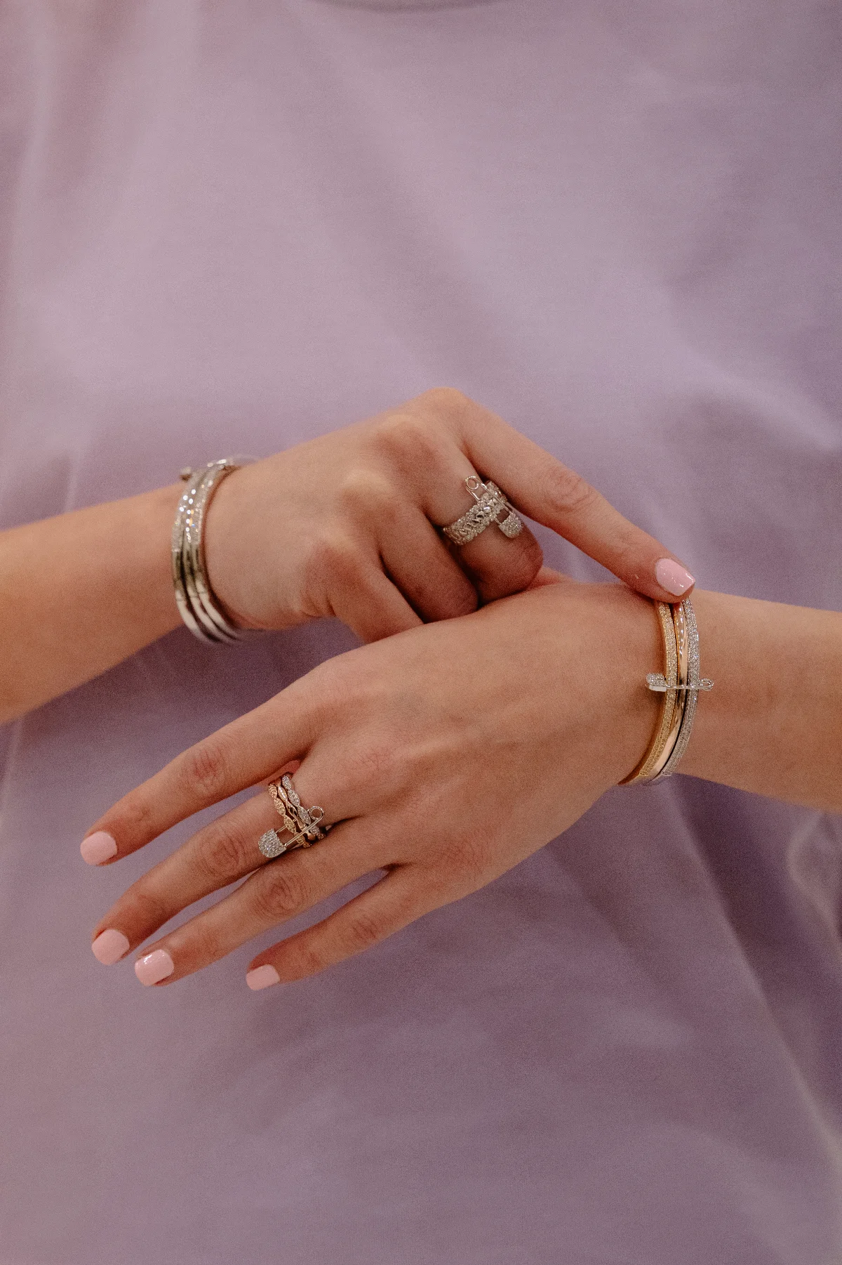 Silver Safety pin bracelet